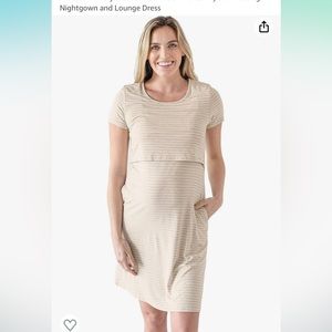 Kindred Bravely nursing dress, tan stripe